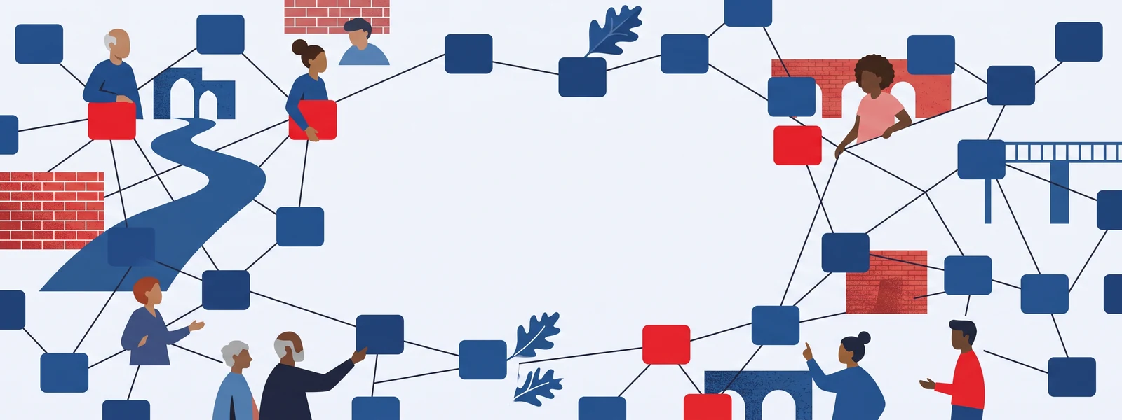 Illustration of a network of Mid-South partner organizations